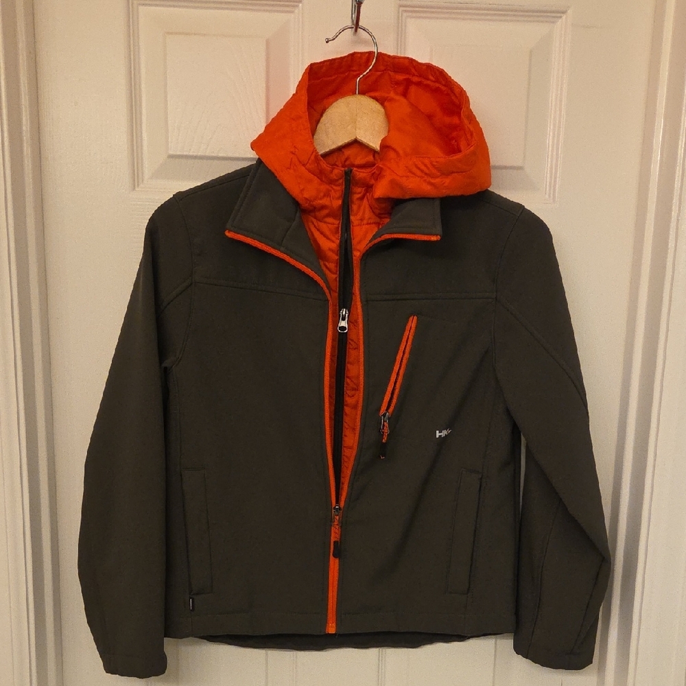 Hawke & Co Sport Olive and Orange Performance Jacket Size 10/12